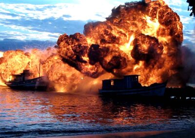 Arcadia SFX dock explosion Expendables