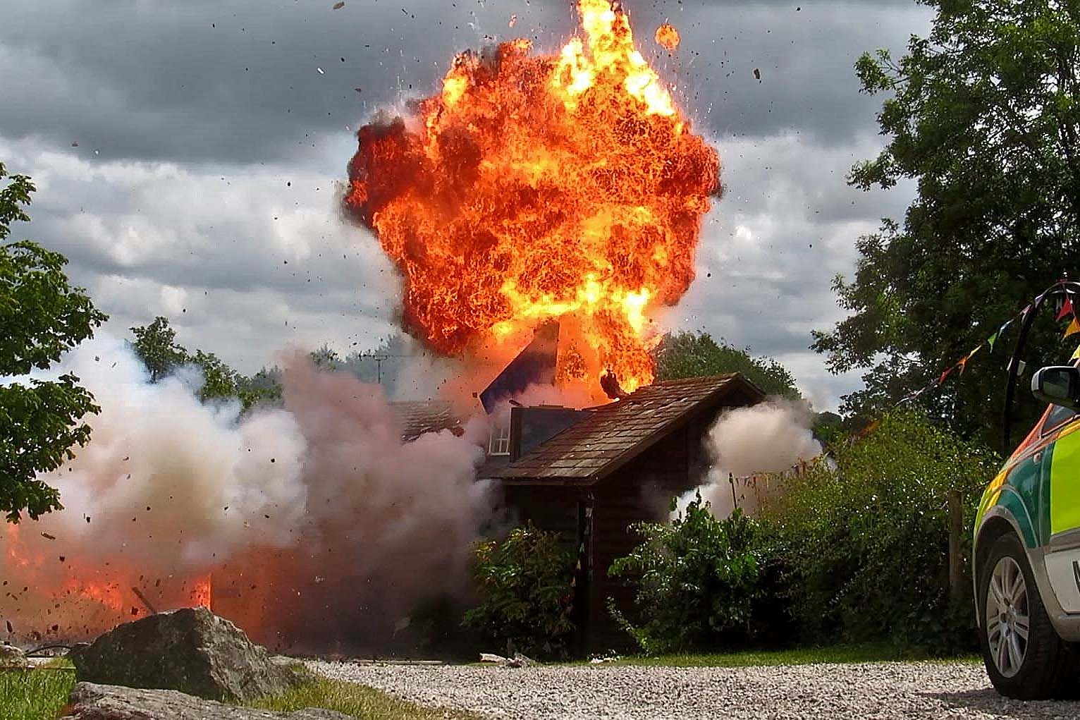 arcadiasfx emmerdale village hall explosion - TV special effects